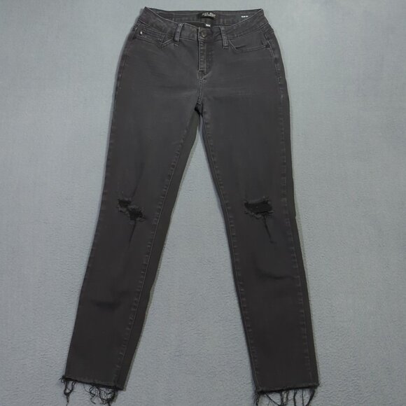 Judy Blue Jeans Women's 25 Black Slim Fit Distressed Frayed Hems - Picture 1 of 13